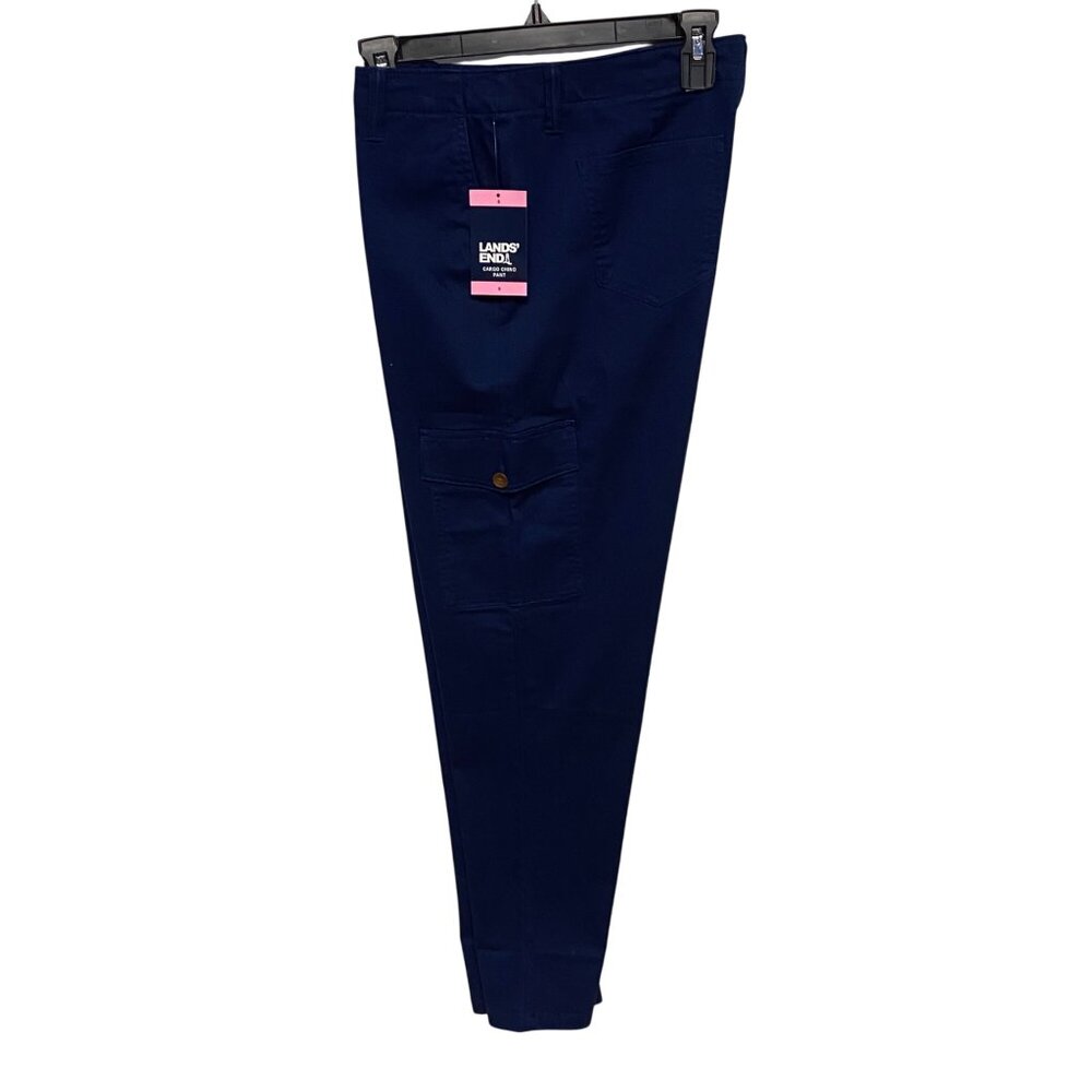 Lands' End Women's Cargo Chino Navy Blue Pant Size 6 NWT